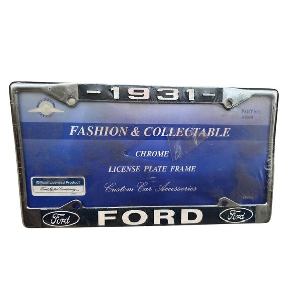 NOS United Pacific A9049-31 License Plate Frame,Chrome, for 1931 Ford Car &Truck - Picture 2 of 9